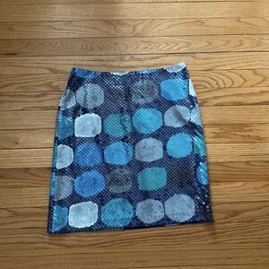 ann taylor navy sequin mini skirt